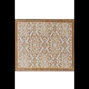 Nourison Floral Damask 39" x 24" Washable Slice Rug Khaki
